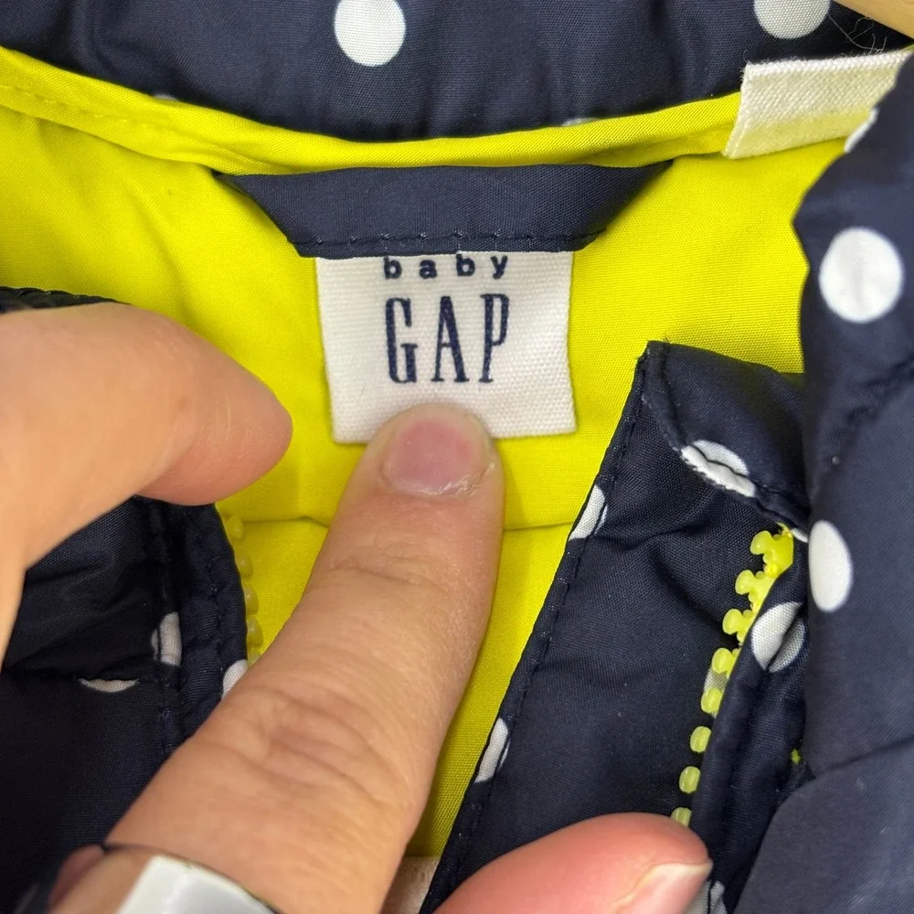 Baby Gap Polka Dot Puffer Jacket‎ Kids 5T Navy Blue Casual Lightweight Coat